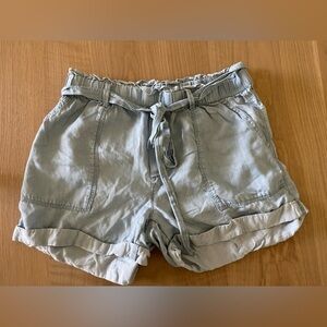 Aerie| Chambray Stretch Waist Shorts with Waist Tie, Size Med•••Lyocell